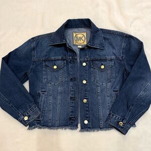 Michael Kors Small Cropped denim jacket frayed hem excellent condition western